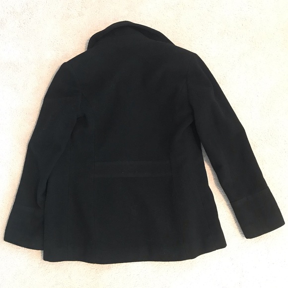 Black George Doubled Breasted Pea Coat - Picture 2 of 3